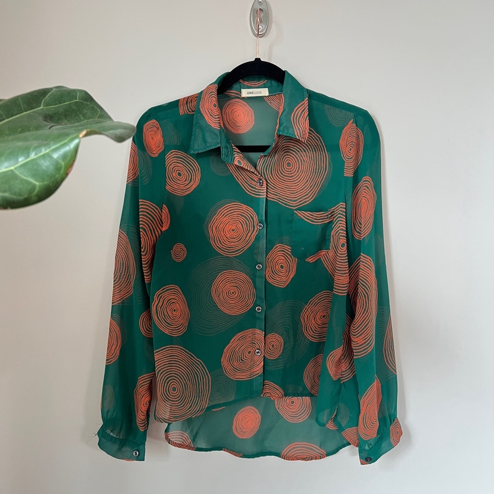 Love Culture Green Long Sleeve Button Down Shirt